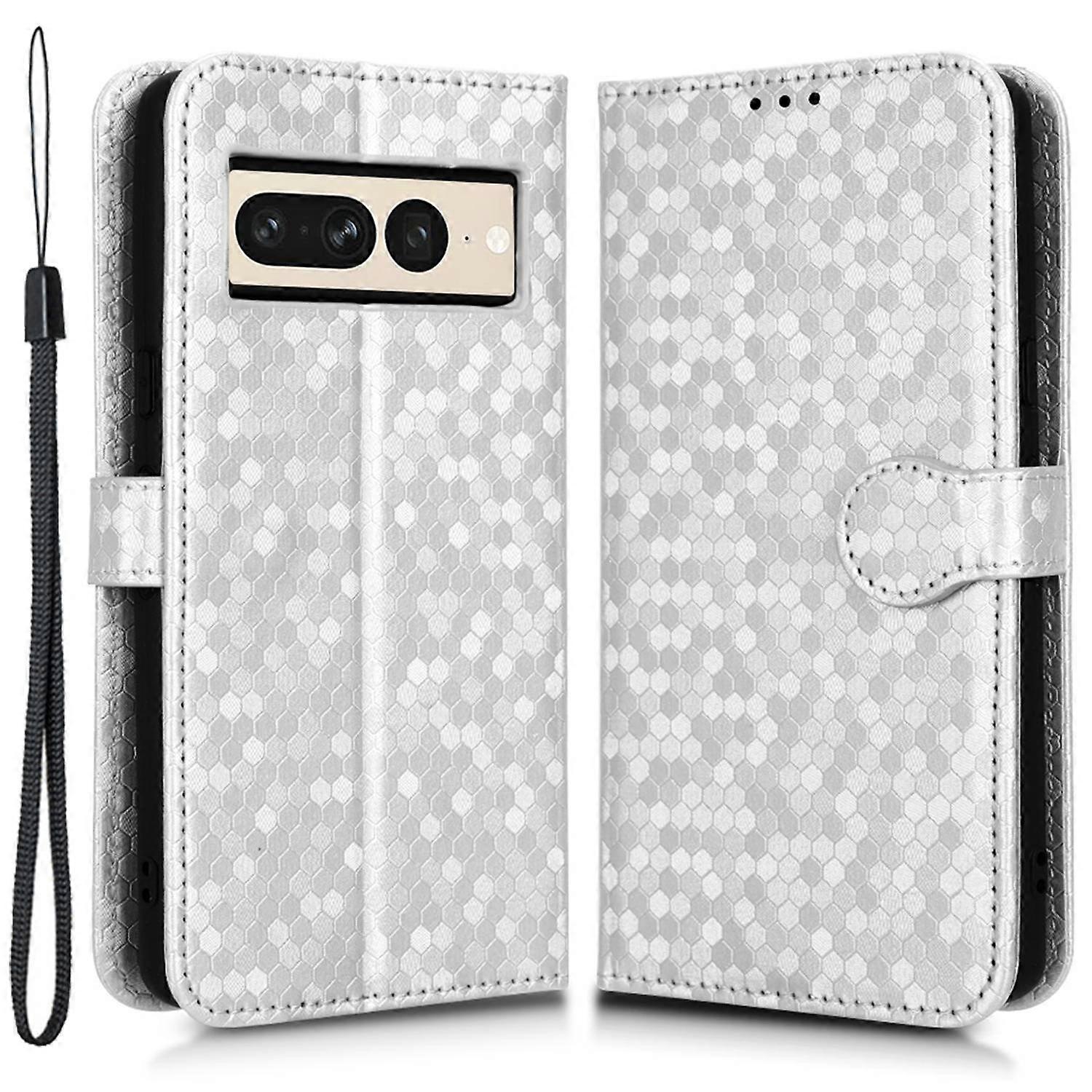 Shockproof Phone Case for Google Pixel 7 Pro 5G,Dot Pattern Imprinted Stand Cell Phone Flip Leather 