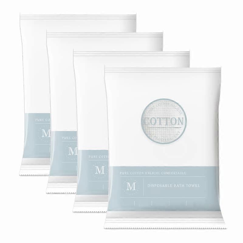 Disposable Large Bath Towels 4 Pack Individually Wrapped Quick Dry Soft Cotton for Travel Camping