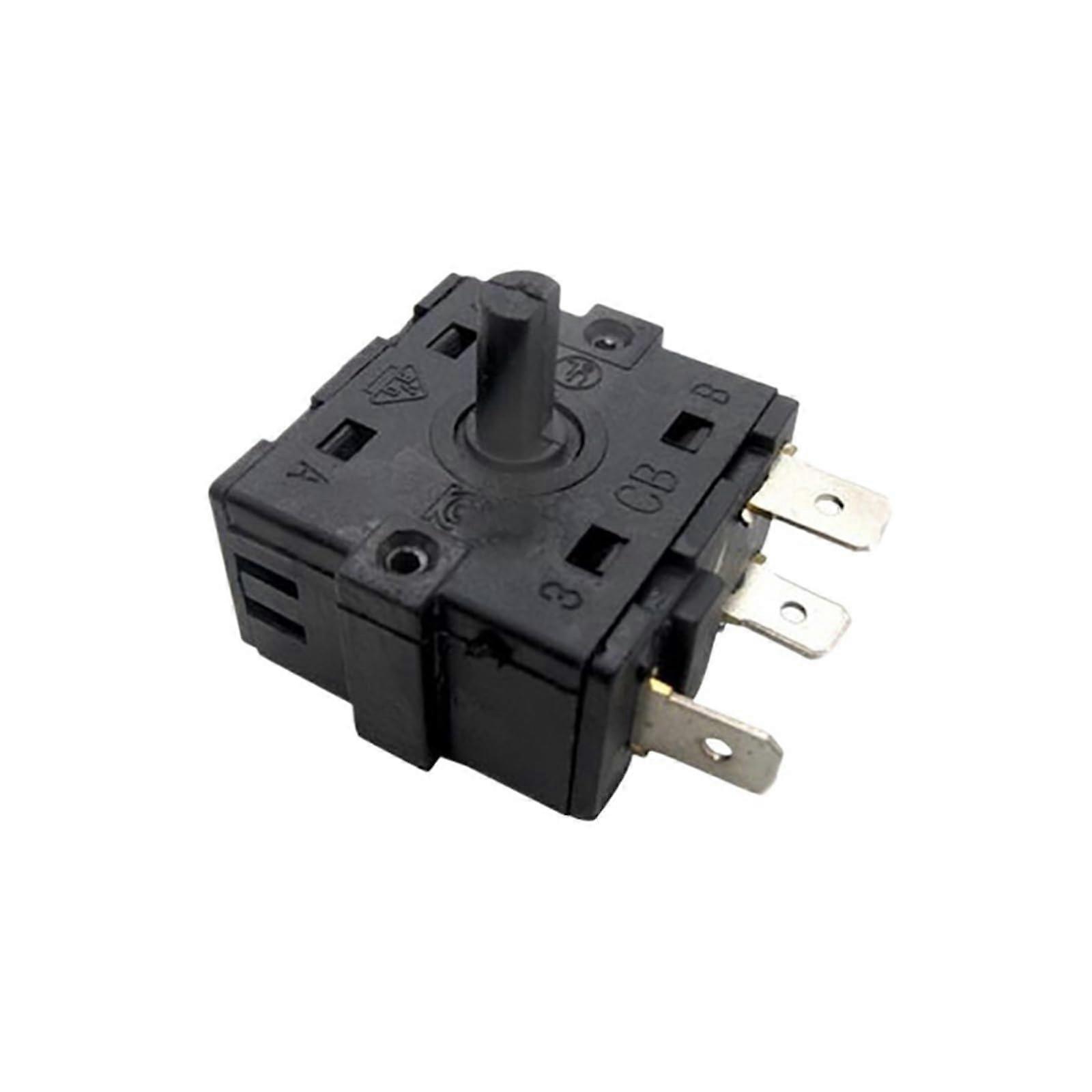 Rotary Switch for Electric Heater 3 Position 250V 16A Black ABS Temperature Control Replacement
