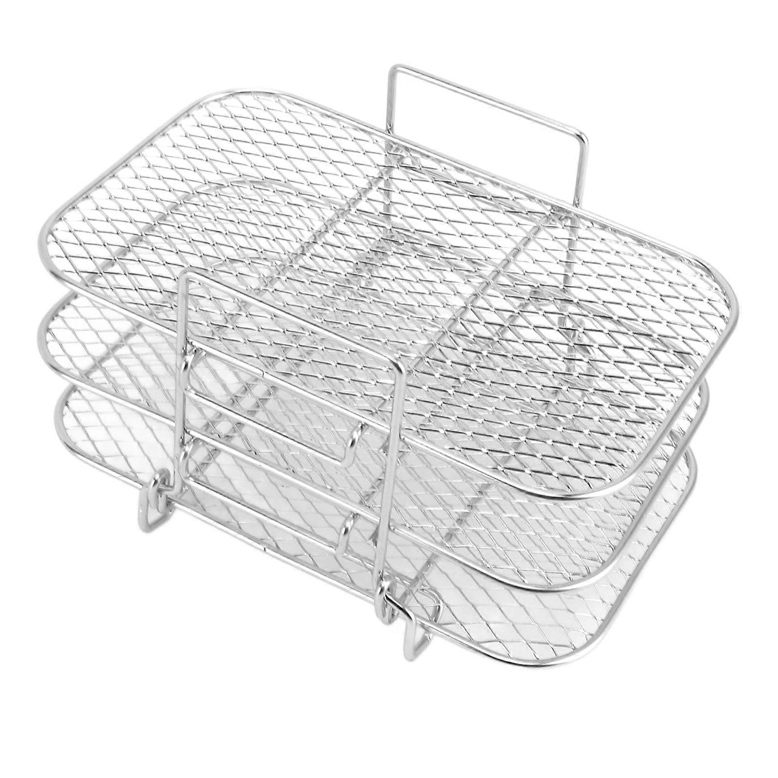 3Tier Stainless Steel Air Fryer Rack, Stackable Design for Even Heating and Extended Capacity