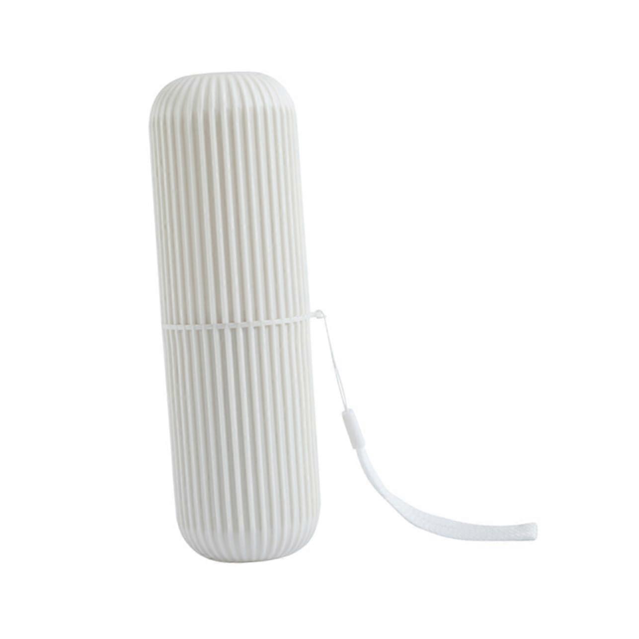 Travel Toothbrush Holder Cup, EcoFriendly Durable Plastic, Compact 2 in 1 Toothpaste Case Organizer