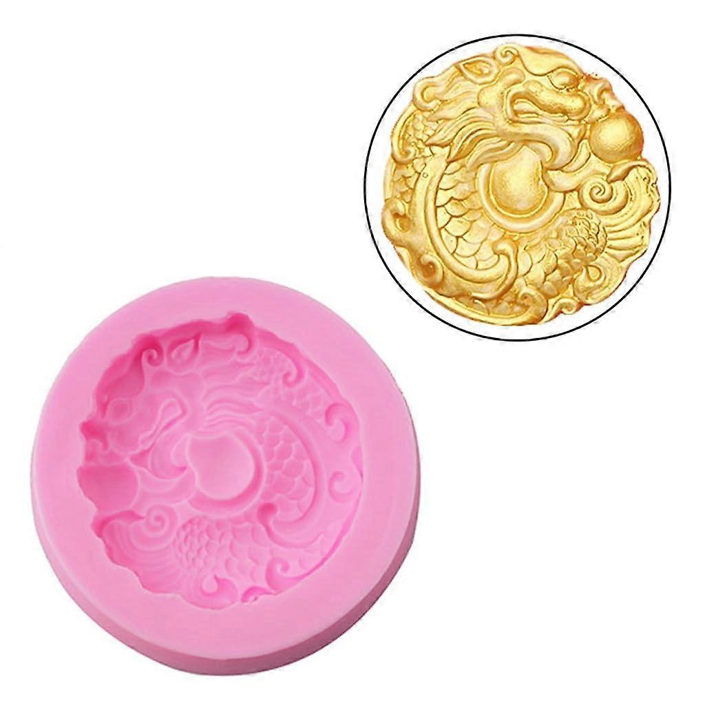 Chinese Dragon Silicone Mold with Detailed Pattern for Cake Baking Soap Making Candle Crafting