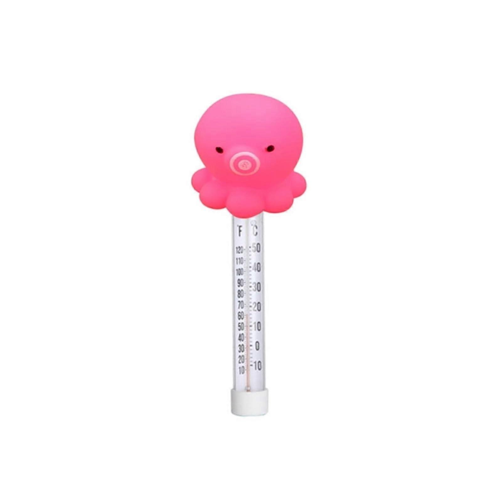Floating Pool Thermometer Pink Octopus PVC ShatterResistant Large Display Accurate Temperature