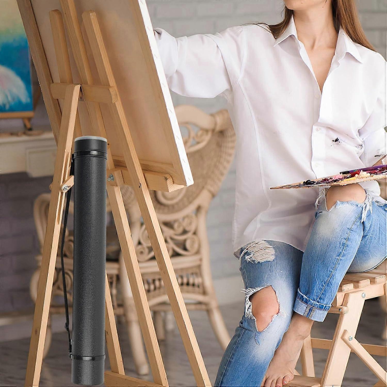 Adjustable Waterproof CrushProof Poster Tube with Shoulder Strap for Art and Document Storage