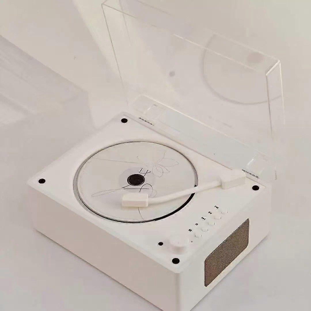 Retro vinyl record player - Bluetooth CD player, rechargeable disc player