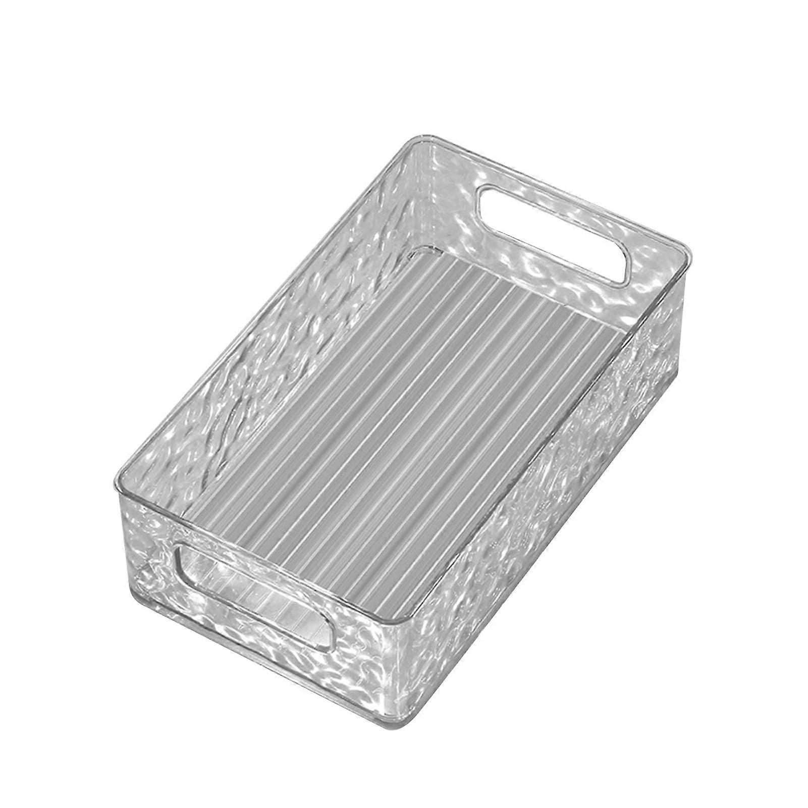 Rectangular Desk Organizer Box, Glacier Pattern Large Capacity Desktop Storage Tray for Cosmetics, Snacks, Living Room and Bathroom