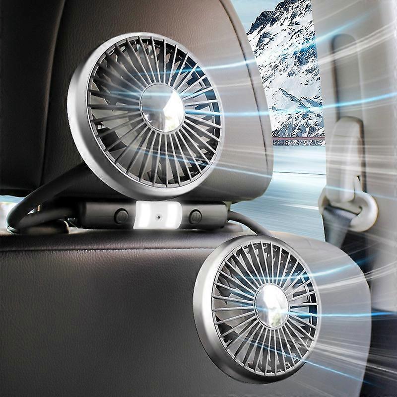 Car Double-head Hose Seat Fan with Light F310