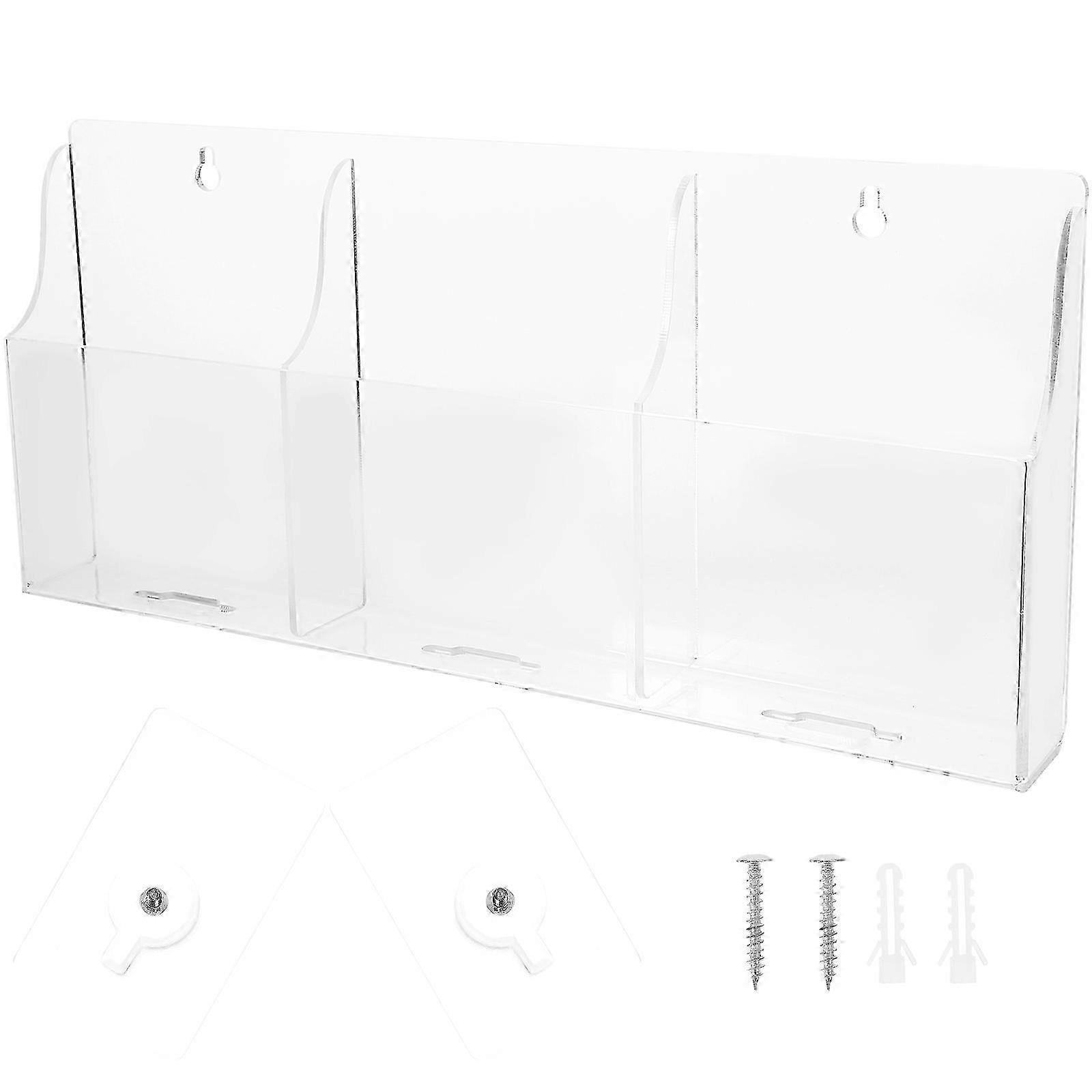 Remote Storage Box Wall Remote Controller Holder Wall Mounting 31.50X14.00X4.30CM 1Set