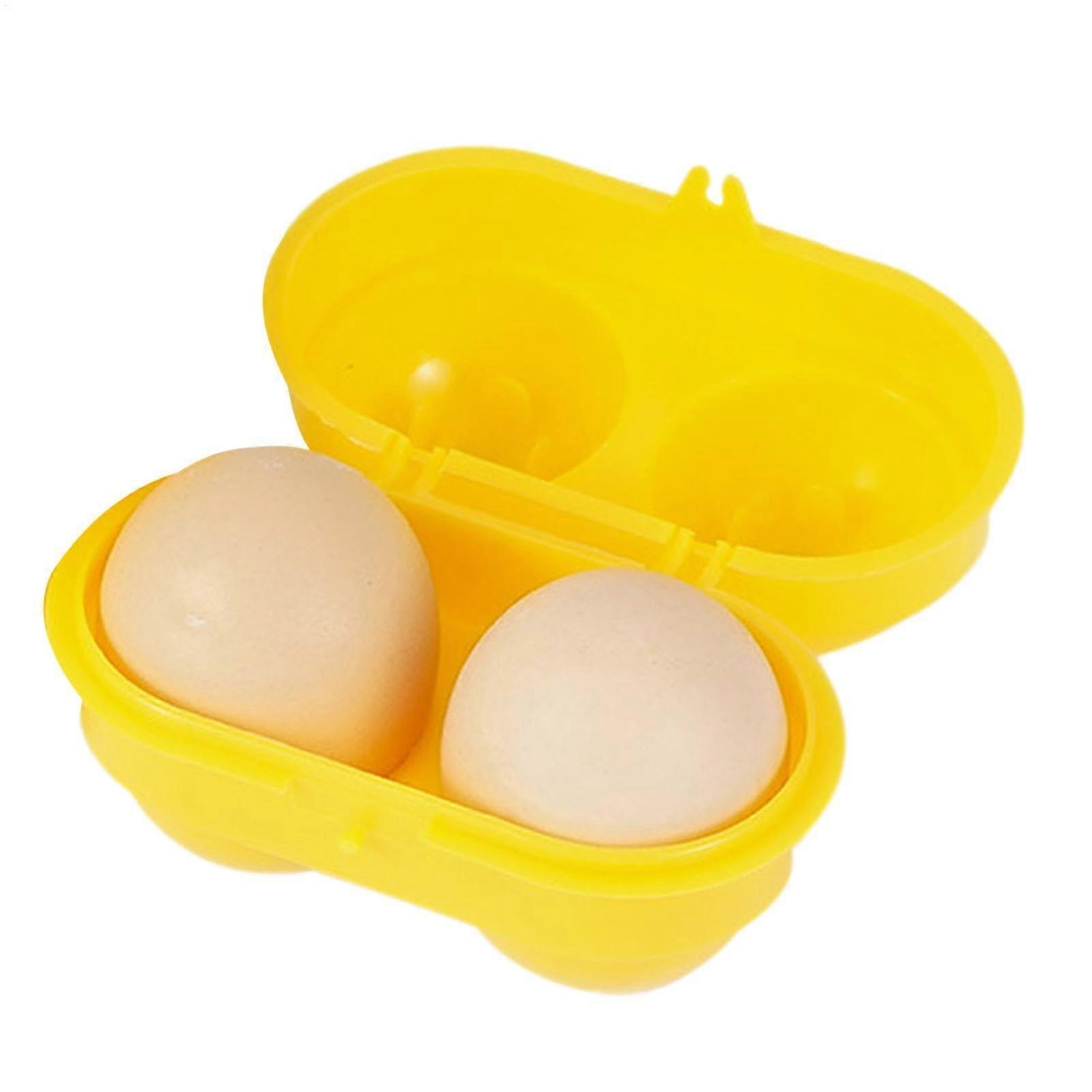Shockproof Plastic Egg Holder 2 Grid Egg Carrier with Secure Snapfit Lock for Travel and Camping