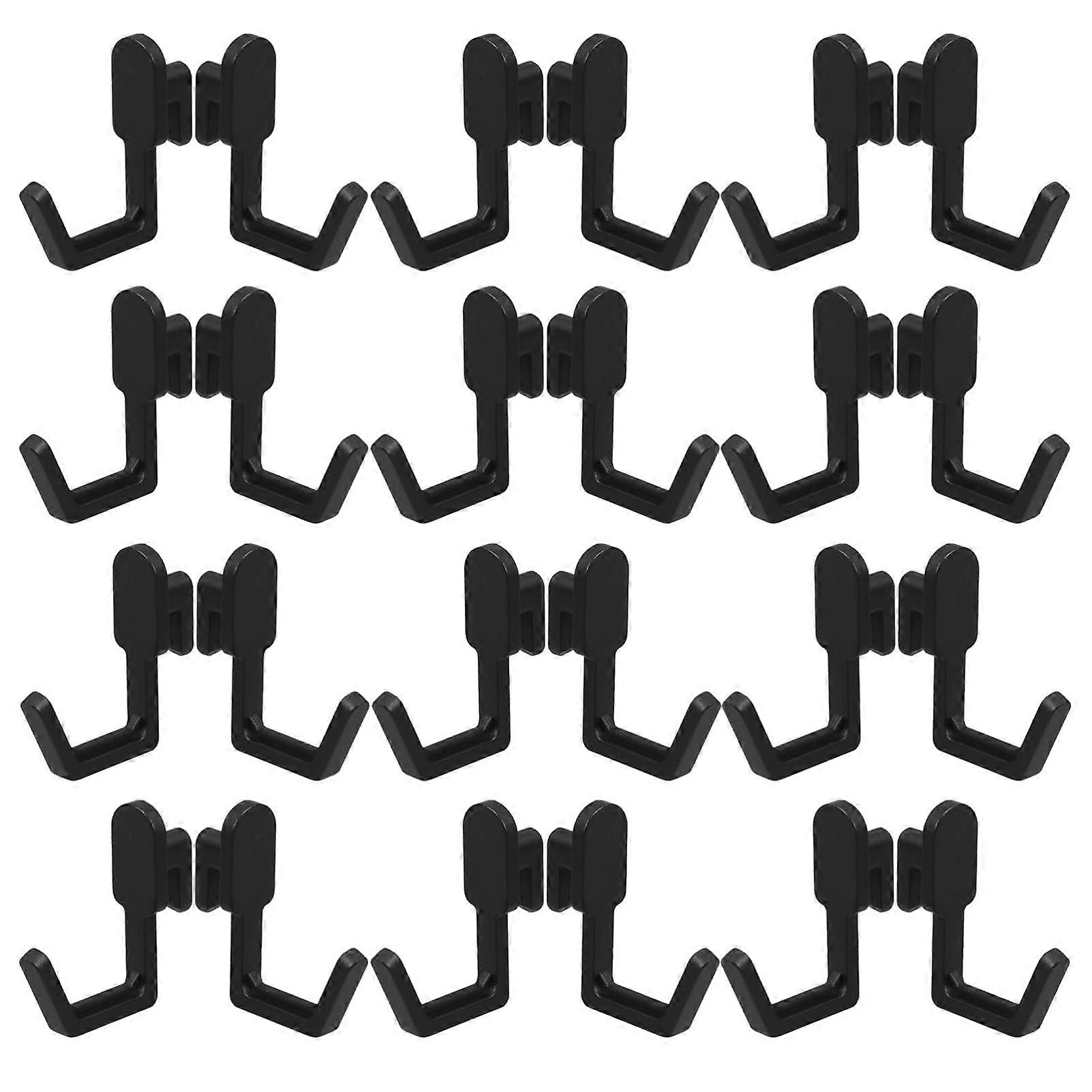 40pcs Black J Shaped Pegboard Hooks Heavy Duty Accessories for Garage Kitchen SpaceSaving Storage