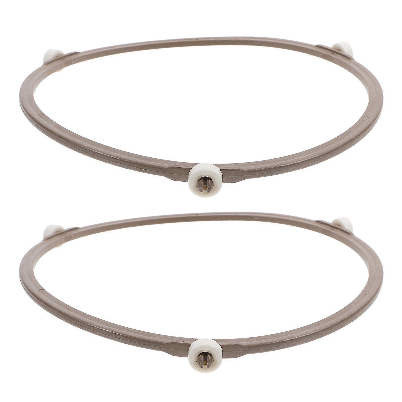 2pcs Microwave Turntable Rings Round Microwave Oven Tray Support Racks (White)