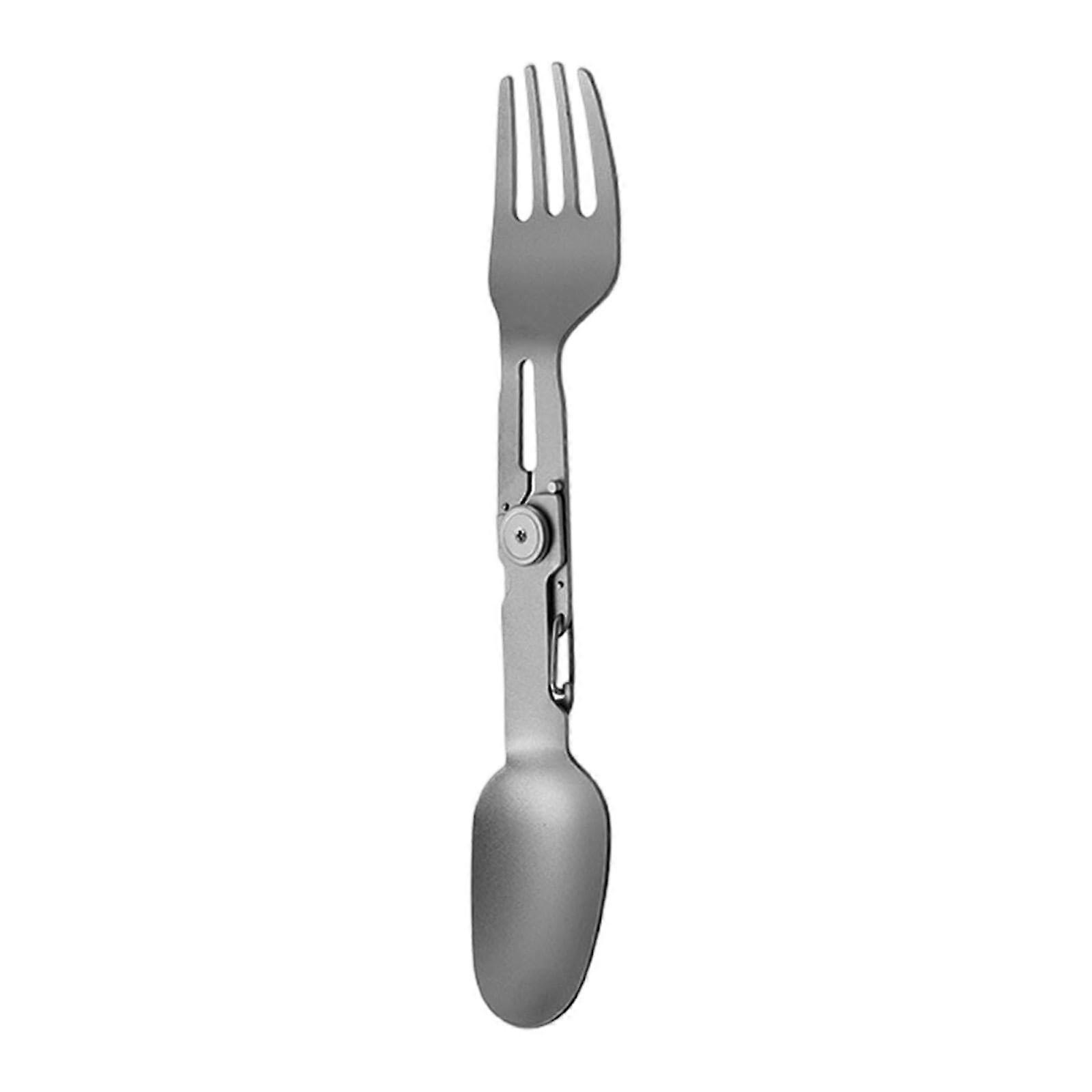 Titanium Spork 2 in 1 Foldable Lightweight Camping Utensil Spoon Fork Rust Resistant Outdoor