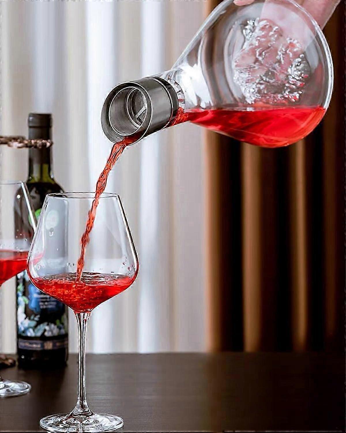 Rotweinkaraffe, Rotwein, Karaffe mit eingebauter Belüftung, 1200ml Filter