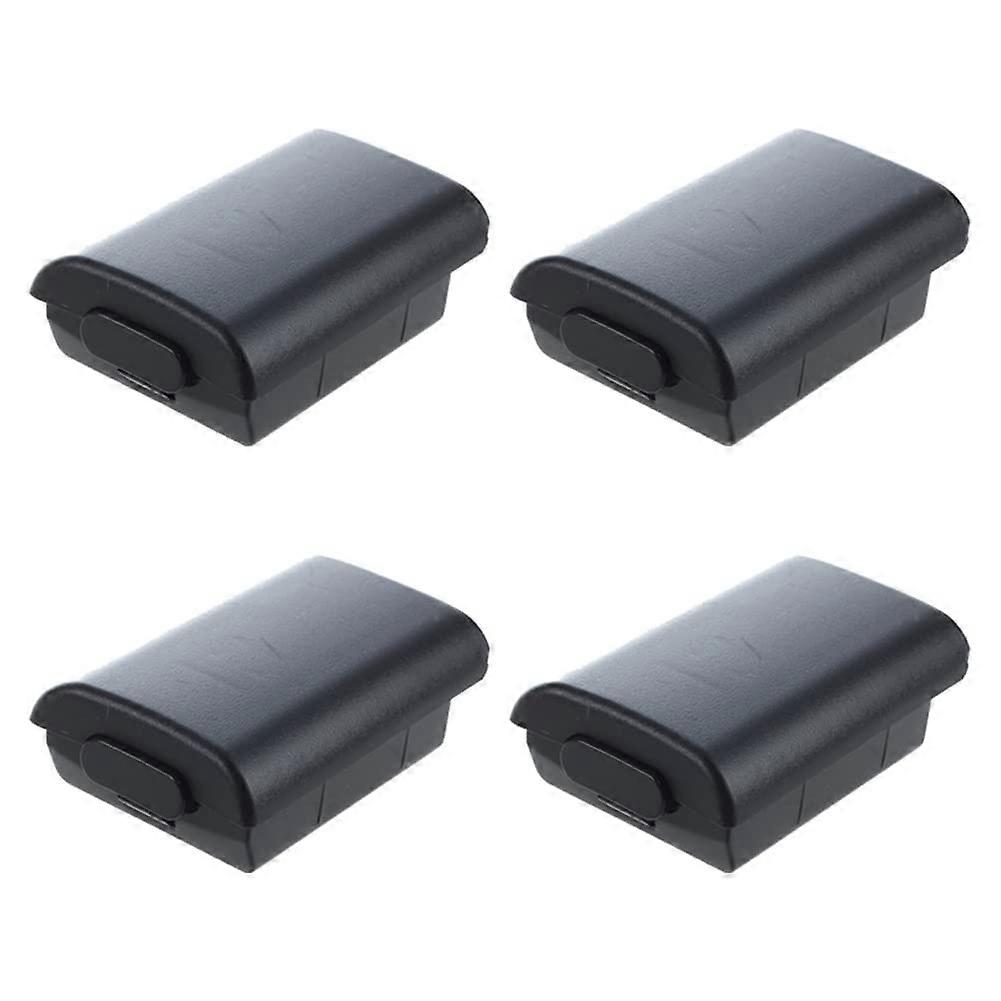 Replacement Battery Cover Black 4 Pack Secure Compartment for Xbox 360 Controller