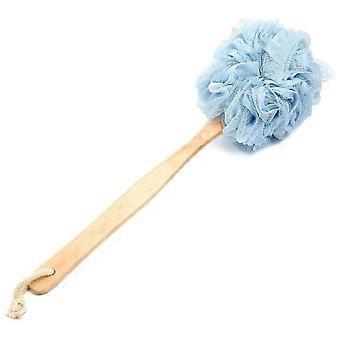 Badebørste med langt håndtag, Eksfolierende bademassagebørste, Svampeserviet til mænd og kvinder, Boligdekorationer (blå) (1stk)