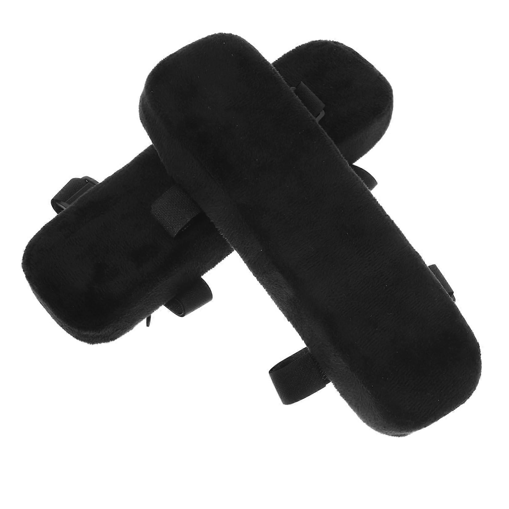 2pcs Ergonomic Memory Foam Armrest Pads with Thicker Cushion and Adjustable Straps for Office Chairs