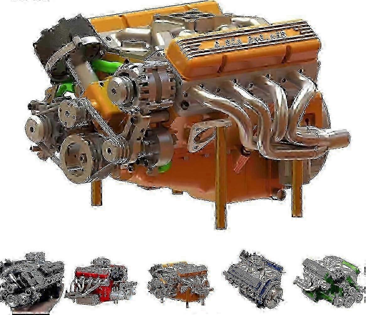 2025 Working V8 engine model kit - Gas-Powered OHV Authentic Mini V8 Replica Desk Display