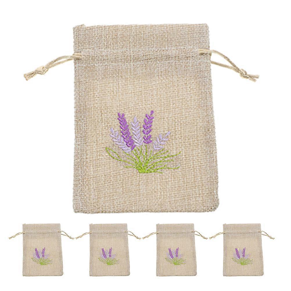 Linen Sachet Bag Dried Flower Storage Pouch Gift Packaging Rectangular 5Pcs