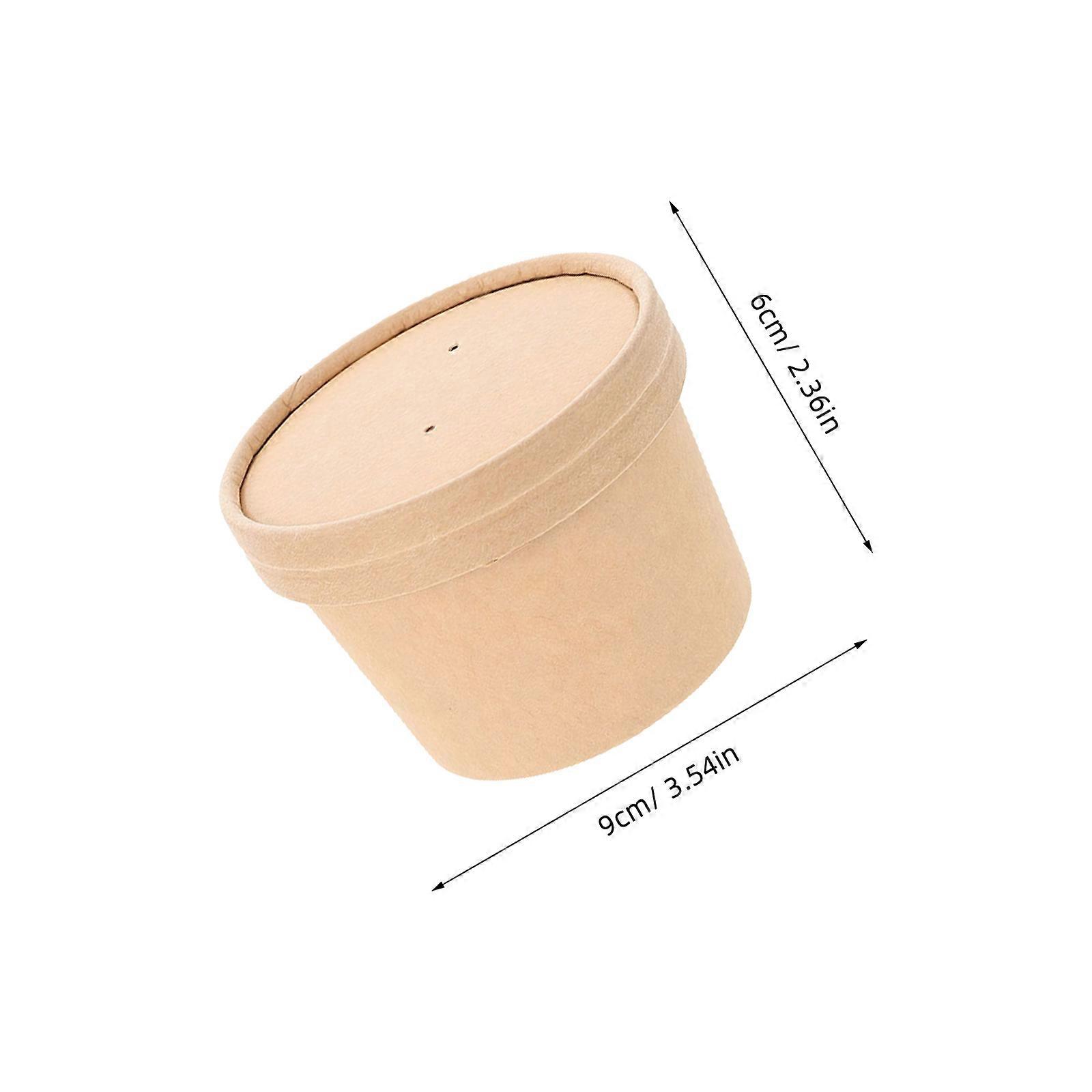 Ice Cream Paper Cup Disposable Dessert Pudding Packaging with 10Sets