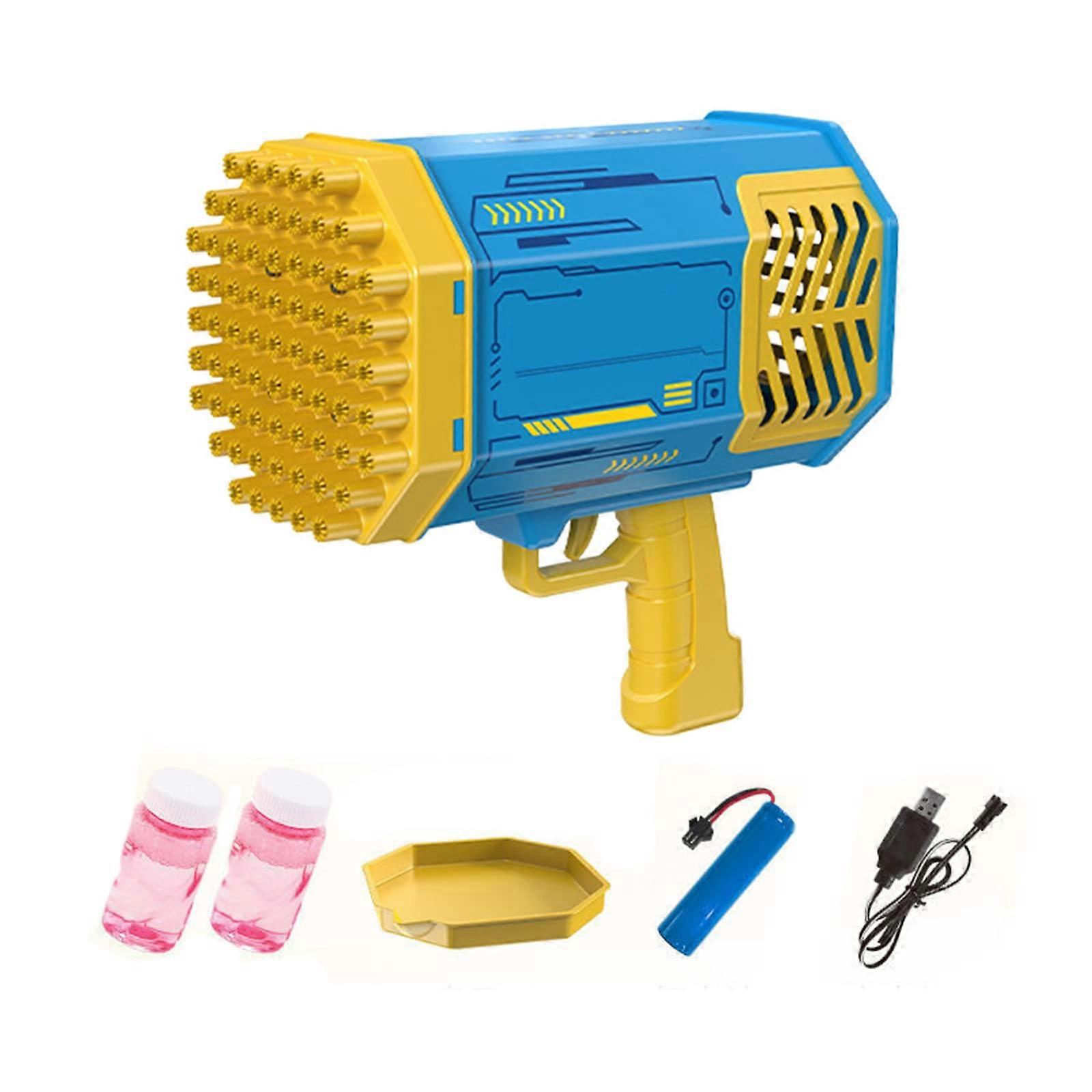 69 Hole Rocket Shaped Bubble Gun with LED Light, Automatic Electric Bubble Machine for Parties