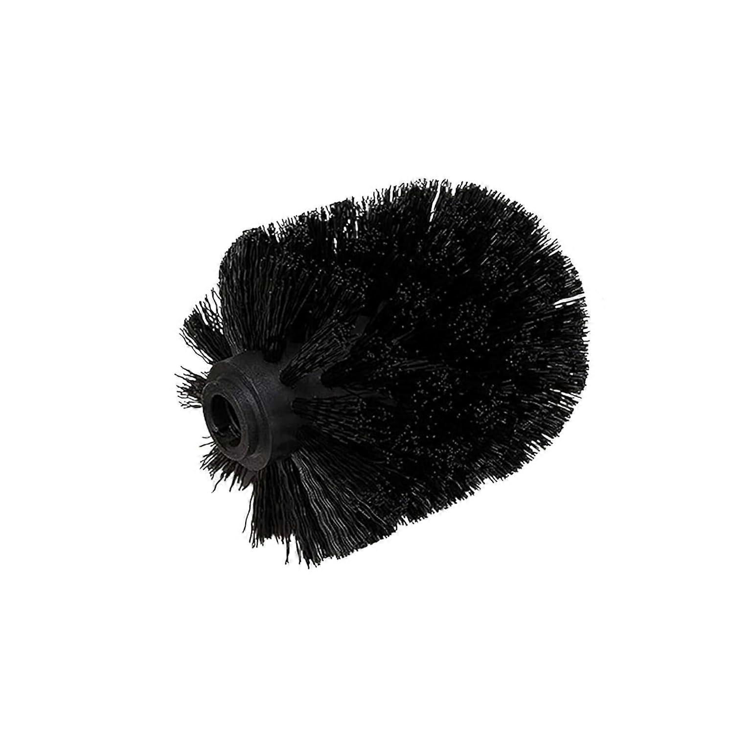 Black Toilet Brush Head Replacement  Durable Plastic, Secure Threaded Mount, Effective Rim Cleaning