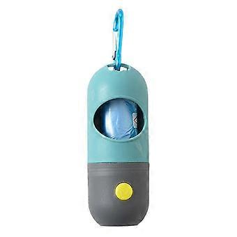 Hundavföringspåsdispenser med LED-ficklampa för husdjurskoppel. Bärbar och lätt för promenader. Offentliga utrymmen och samhällsansvar.