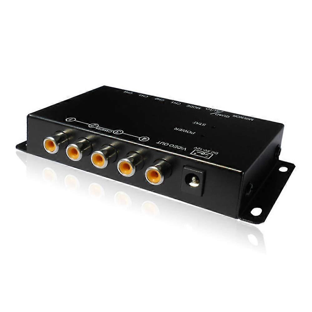 CCTV Quad Splitter 4Way Video Multiplexer for CCTV Security Cameras, PlugandPlay, 1 Pack