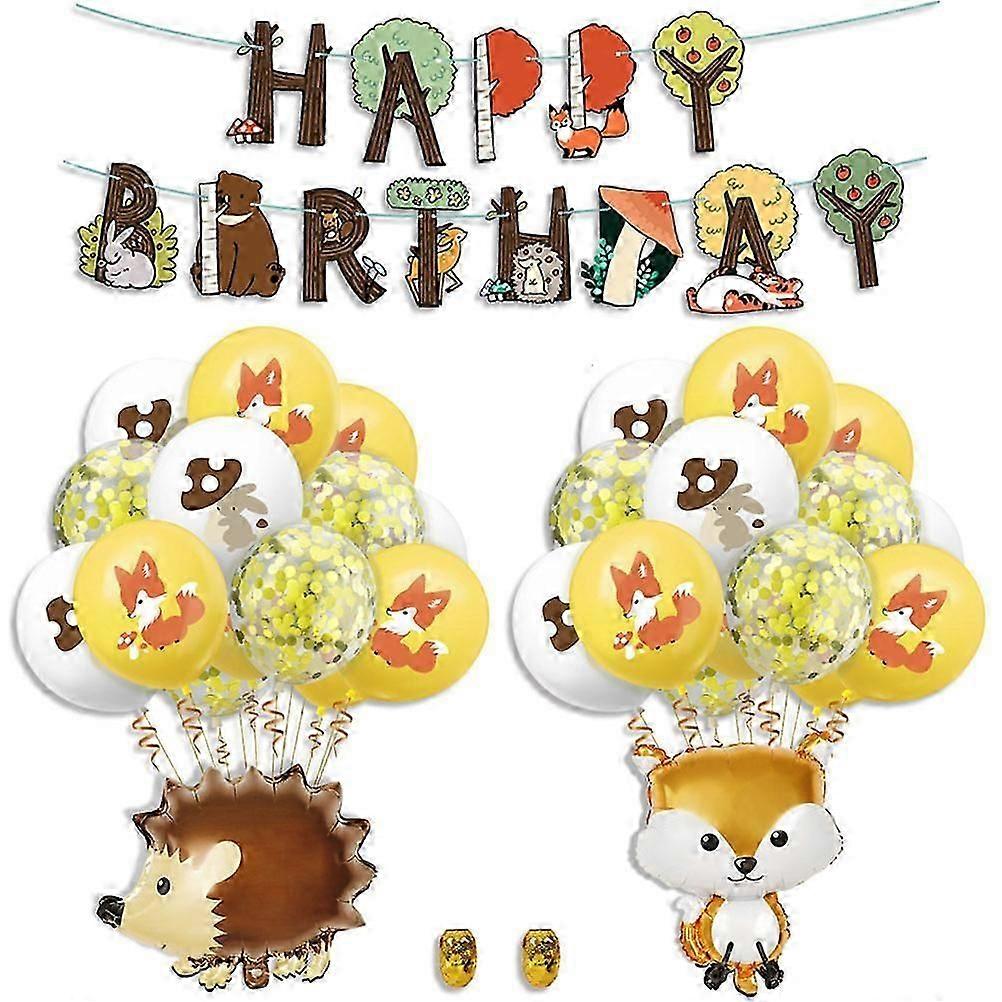 Forest Animals Theme Birthday Banner Decorative Banner Pull Flag