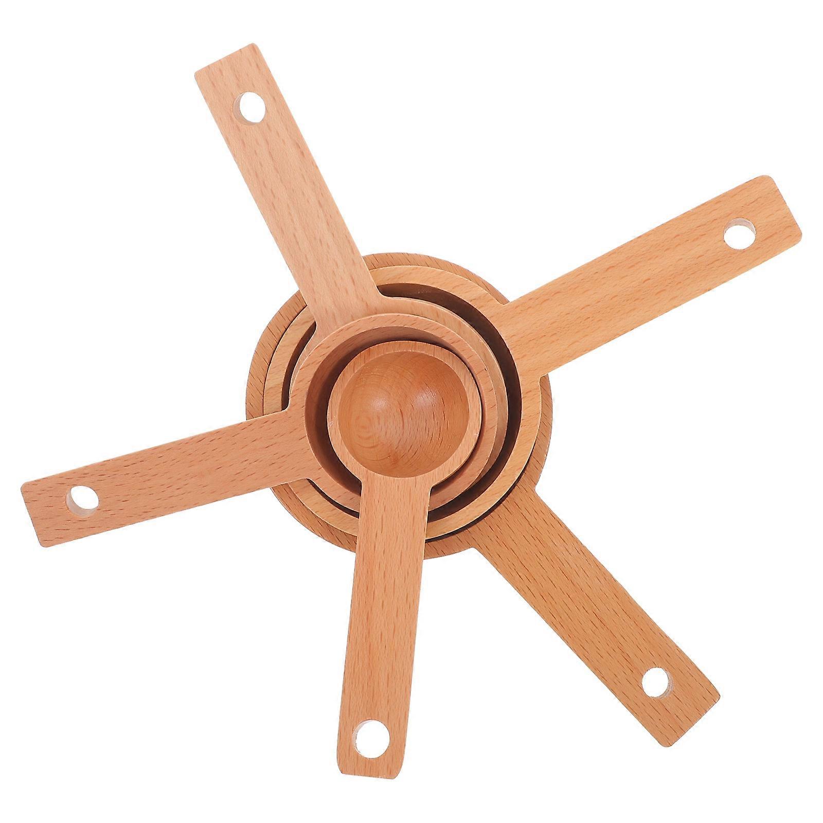 Stackable Wooden Measuring Spoons for Baking Use 5Pcs Set