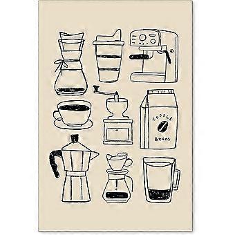 Puzzle in legno a forma di caffettiera Moka, stile 001