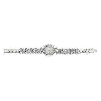 Dameshorloge met kristallen band, veelzijdig horloge voor dames, gemaakt van legering, rond model, geschikt voor weekendgebruik, 1 stuk