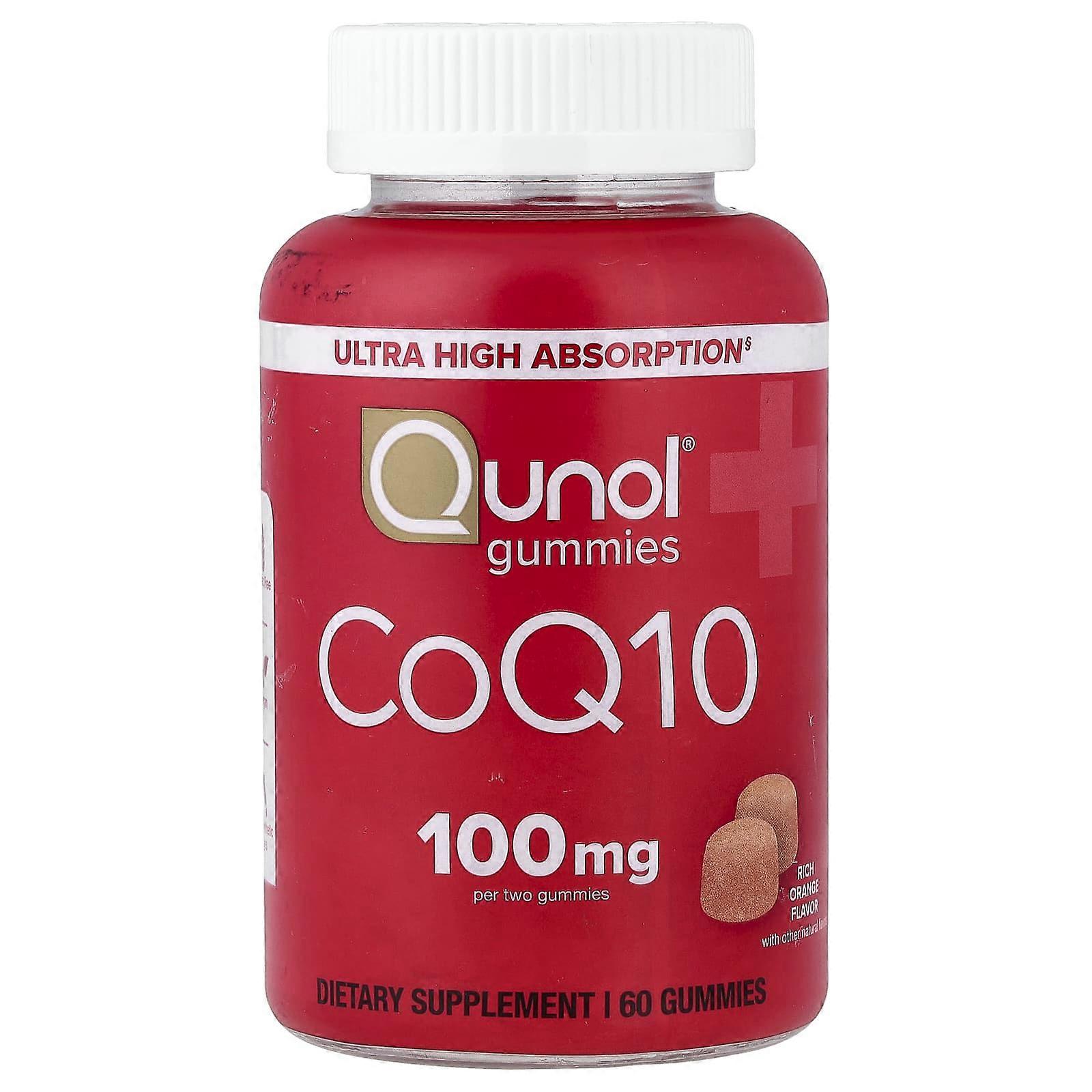 Qunol, CoQ10 Gummies, Rich Orange, 60 Gummies (50 mg per Gummy), 2-Pack