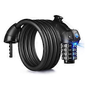 1.5M Led Bike Cavo Lock Bicicletta Heavy Duty Combinazione Catena di Sicurezza Lucchetto
