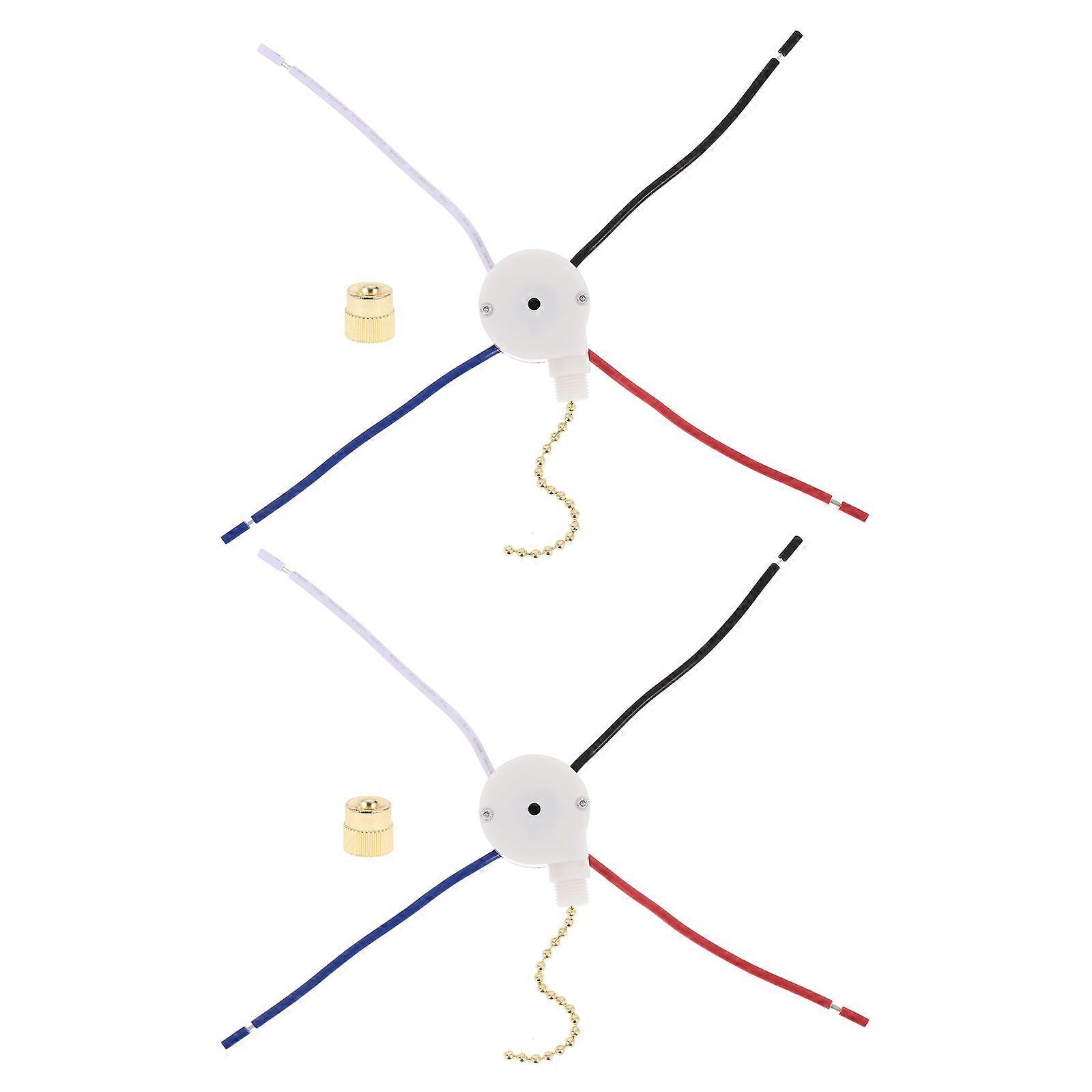 Ceiling Fan Pull Chain Switch 3- Replacement 2Pcs Pull Chain Control