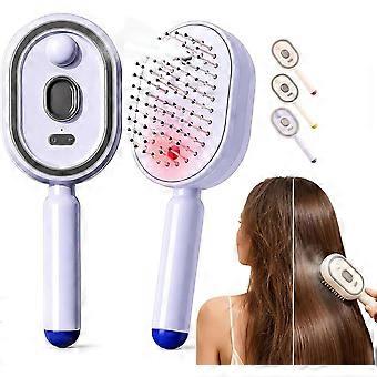 All in One Misting Aqua Detangler Brush Electric Spray Air Cushion Massage Comb Self-Clean Liquid Water Mister Spray Bottle Hair Brush 