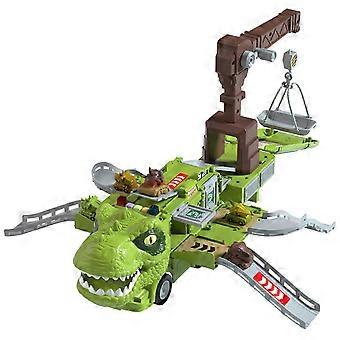 Electric Dinosaur Transcompatible withming Engineering Truck Track Toy Colorful LED Music Mechanical Dinosaur Carrier Car compatible with Kids