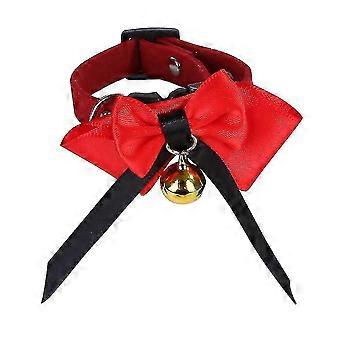 Chicken Collar With Bell Duck Collar Goose Collar, Pet Adjustable Bowtie Poultry Small Animal Costume Accessor(1 Pcs Red)