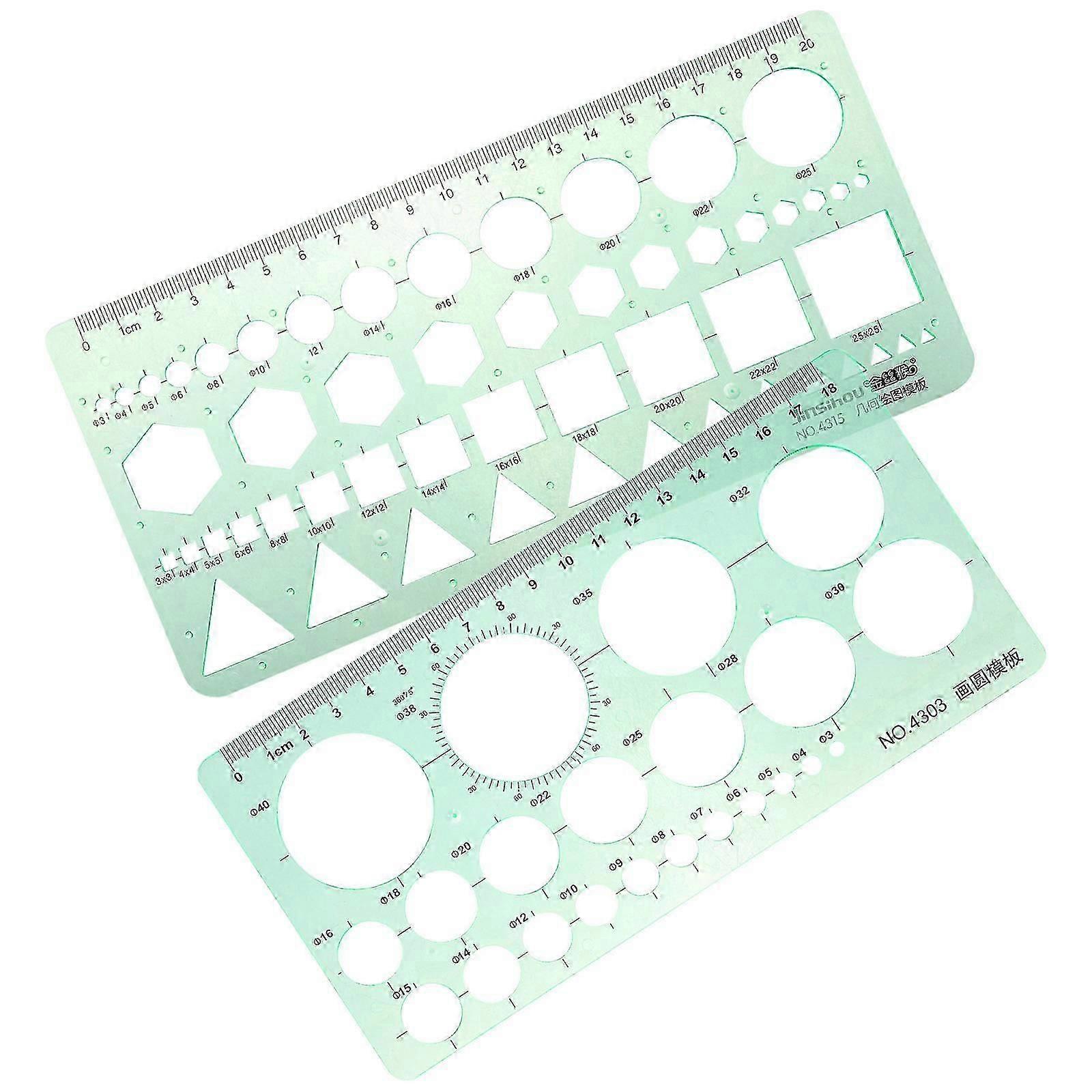 Students Drafting Ruler Drawing Stencils Template Tool Engineers 20.00X10.00X0.10Cm 2Pcs