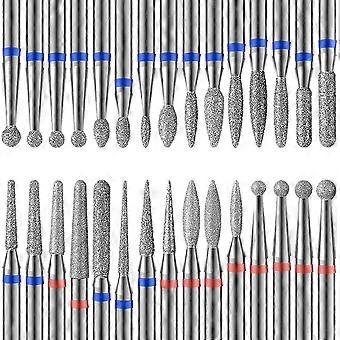 30 Stück Nagelbohrer Diamant Professionelle Nagelbohrer Entfernen Gel Acryl Nagelhaut Wolframkarbid Nagelbohrer