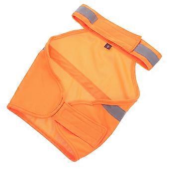 Hund Reflektierende Sicherheitsweste Hohe Sichtbarkeit Atmungsaktive Hunde Sommerkleidung zum Gehen, Laufen, Wandern (fluoreszierendes Orange-S)