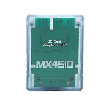 Adaptateur de carte de stockage transparent Plug and Play, lecteur de carte mmoire professionnel pour console de jeu PS2, bleu