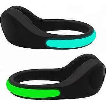 Reflective Night Safety Shoe Clip Lights (2 Pack) - RGB Color Changing, Strobe & Steady Flash Modes for Runners, Joggers, Bikers, Walkers