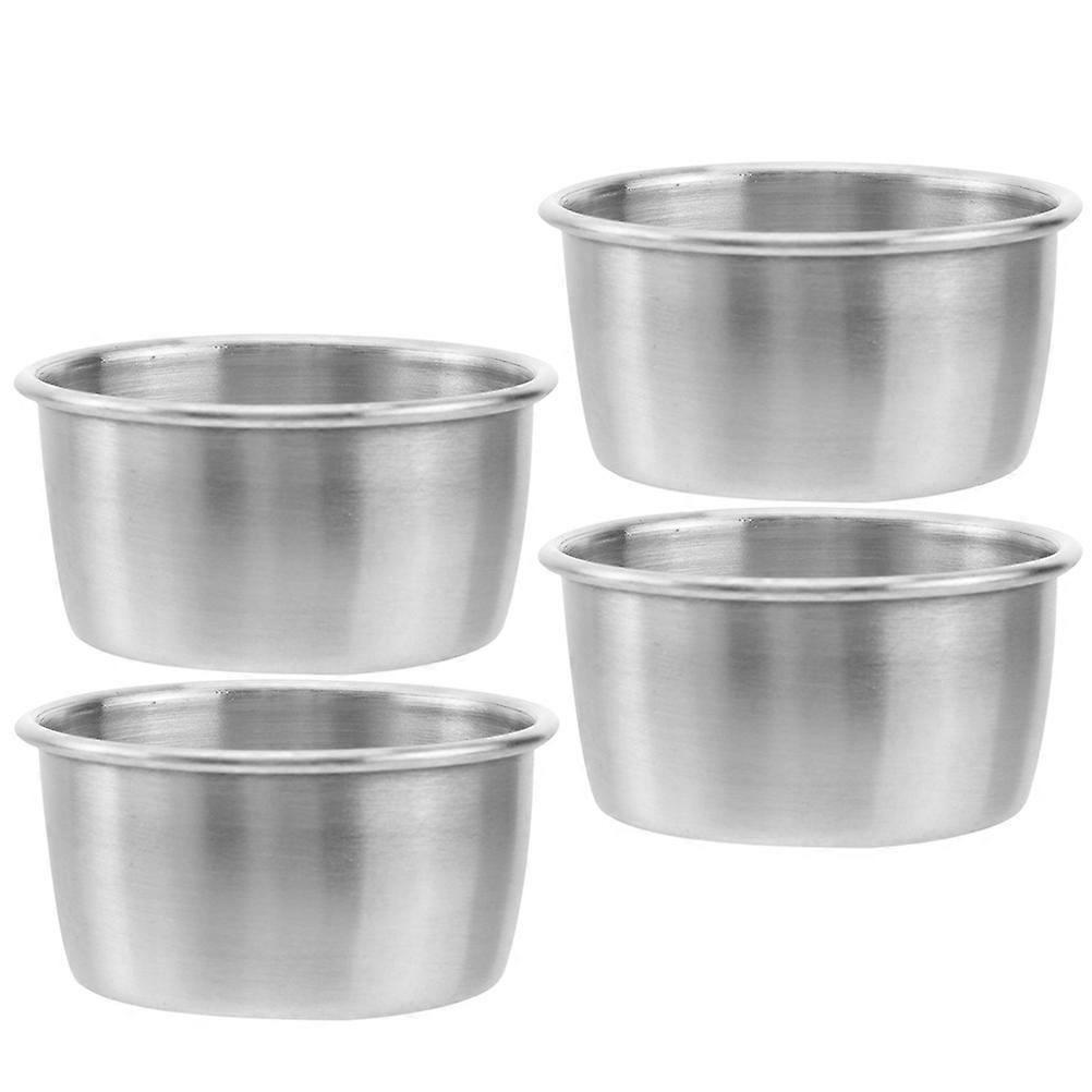 Kitchen Condiment Cups Stainless Steel for Storage 4Pcs Silver Set
