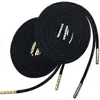 1/7" Thick Round Waxed Shoelaces with Metal Tips Dress String