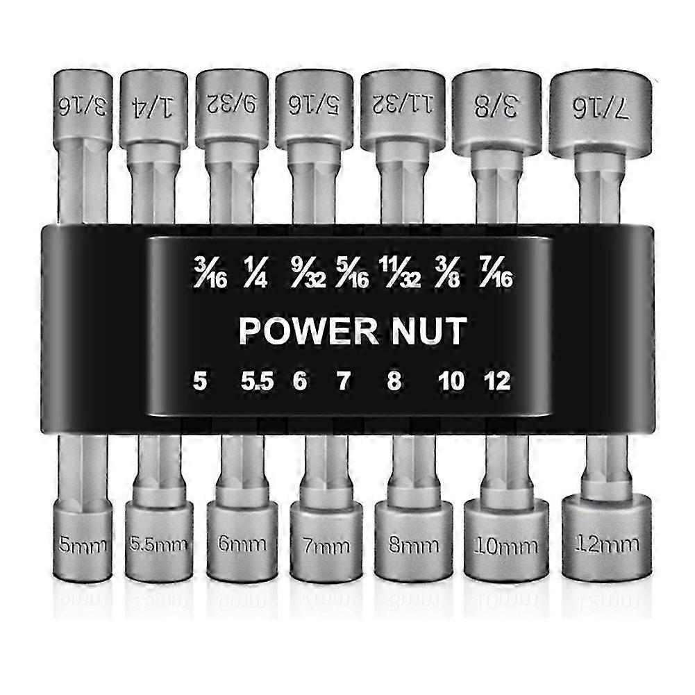 14PCS Powerful Socket Hexagonal Wrench Hexagonal Handle Screwdriver Socket Extension Rod Pneumatic Screwdriver Insert