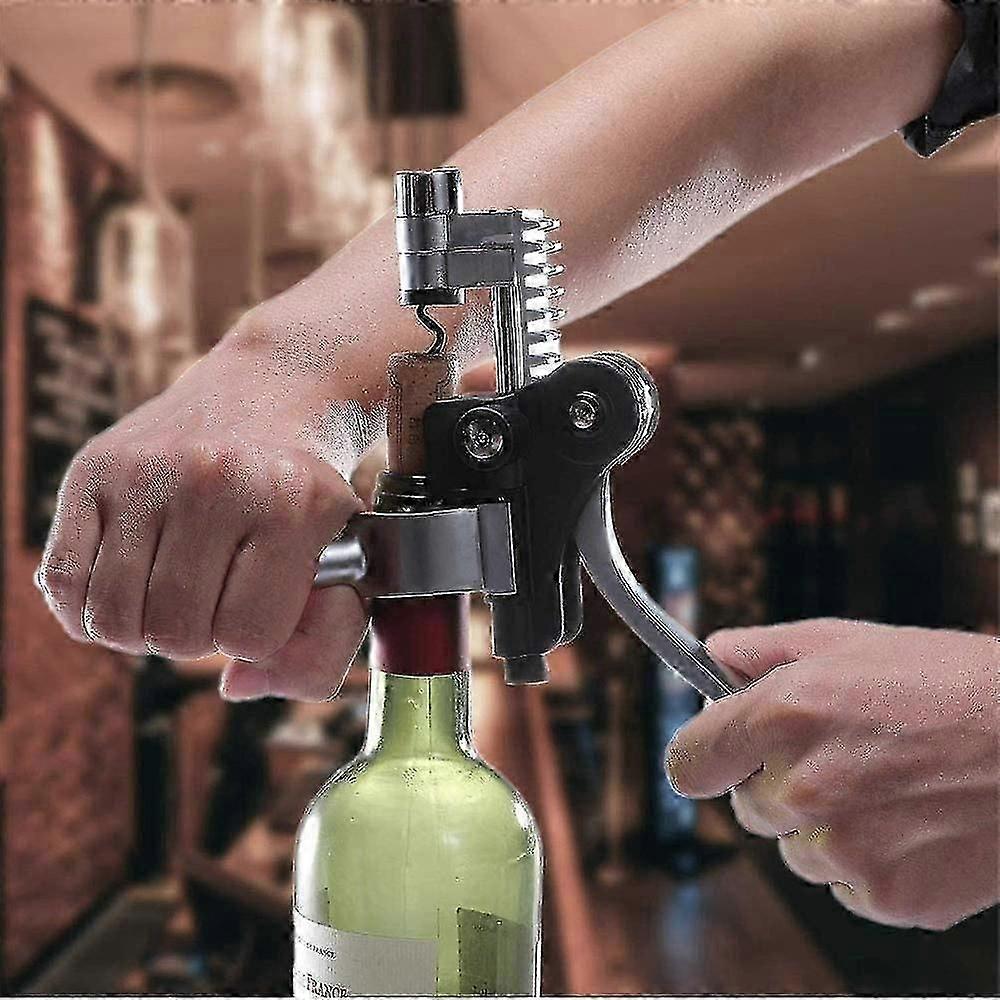 Lever Corkscrew Wine Bottle Opener Set (silver)