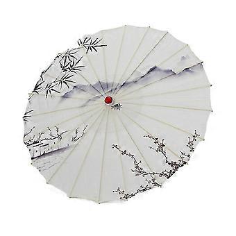 Handgefertigter Regenschirm aus Bambusölpapier im chinesischen Hanfu-Stil, klassischer Sonnenschutz, Regenschirm für antike Tänze, Partydekoration