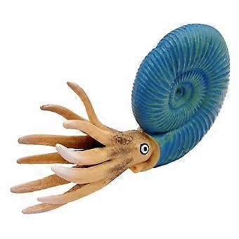Simulated Marine Nautilus Creature Model for Decor Blue Plastic Toy