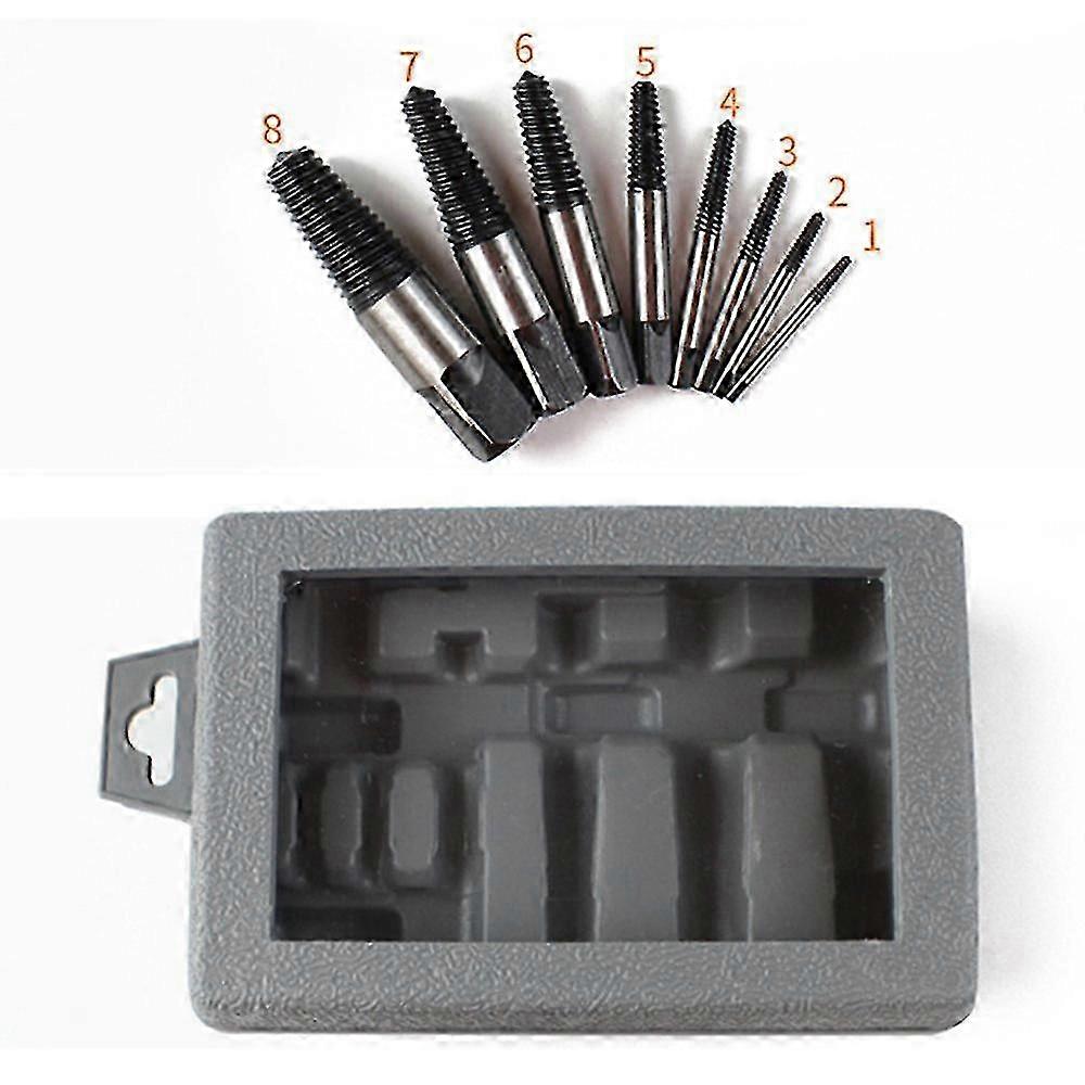 8 Pack Easy Out Damaged Screw Extractor Set Compatible With Broken Bolt Water Pipe