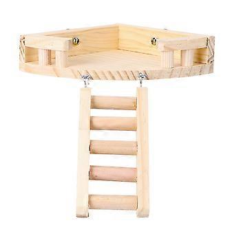 Climbing Ladder Hamster Toy Wooden for Pet 1Pcs Beige Ladder Accessory
